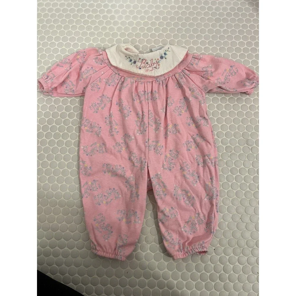 Osh Kosh Baby B'Gosh Vintage Pink Floral Bubble Romper One Piece Size 6-9 Month